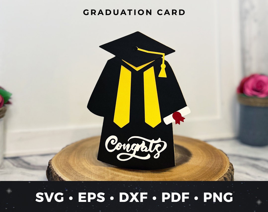 Graduation Card Svg, DIY Graduation Card Svg, Cap and Gown Svg