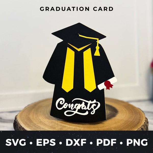 Graduation Card svg, DIY Graduation Card svg, Cap and Gown svg, Graduation PNG, Graduation Card Cut File, DIY Grad Card, Congrats Grad svg