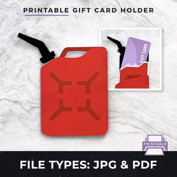 Printable Gas Can Gift Card Holder, DIY Gas Money Gift Card Holder | DIY Print at Home Gift Card Holder, Printable Gift Card Holder pdf