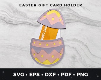 Portatarjetas de regalo con forma de huevo de Pascua, svg de huevo de conejito de Pascua, tarjeta de Pascua hecha a mano, portatarjetas de regalo con forma de huevo de Pascua, archivo de corte lindo, archivo de corte de huevo de Pascua