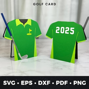 Golf Polo Greeting Card SVG, Golf Shirt Card Cut File, Sports Greeting Card, Cricut Golf Project, DIY Golf Polo Card