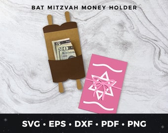 Bat Mitzvah Money Holder, DIY Bat Mitzvah Card, Bat Mitzvah svg, Bat Mitzvah Cut File, Cricut Project, Bat Mitzvah Gift Card svg, Torah