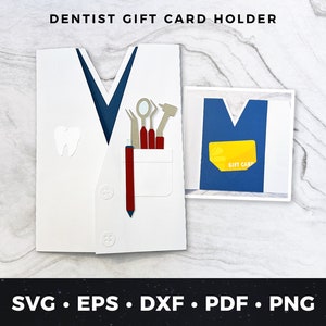 Portatarjetas de regalo para dentista svg, Tarjeta de higienista, Regalo de dientes svg, Regalo de agradecimiento para dentista pdf, Portamonedas para dentista svg, Tarjeta de estudiante de odontología png