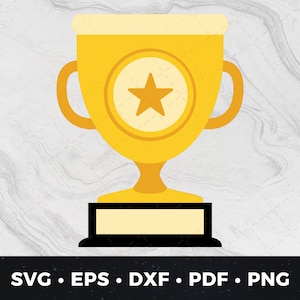 Trophy Vector, Trophy Clip Art, Trophy svg, Trophy png, Cute Trophy Vector, Trophy Cut File, Prize svg, Prize Vector, Winner svg, Winner png
