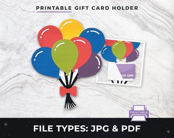 Printable Birthday Gift Card Holder pdf, DIY Birthday Gift Card jpg | DIY Print at Home Gift Card Holder, Printable Gift Card Holder pdf png