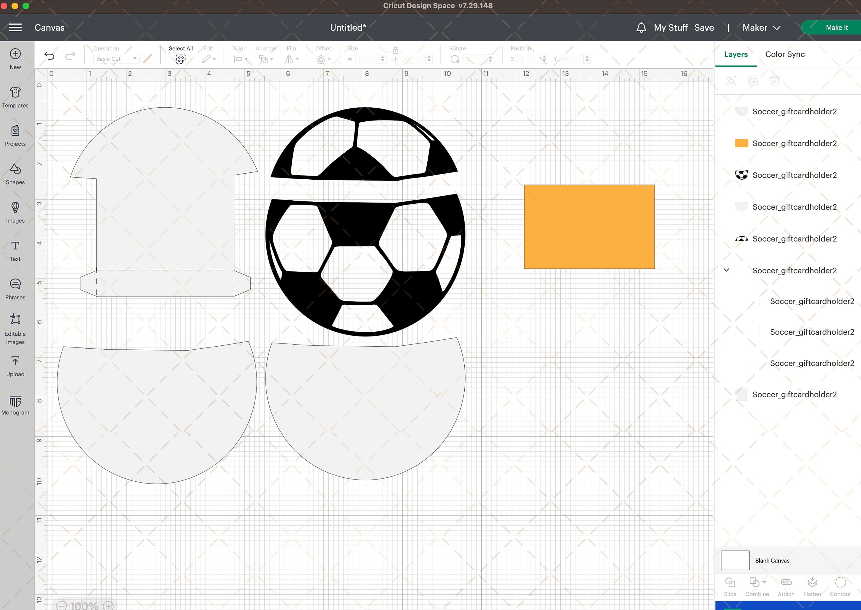 Soccer gift card holder SVG.