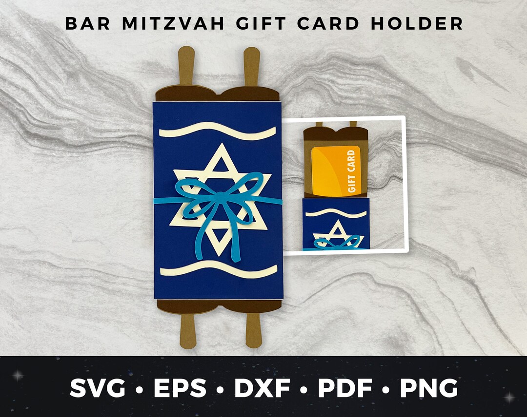 Bar Mitzvah Gift Card Holder, DIY Bar Mitzvah Card, Bar Mitzvah Svg ...