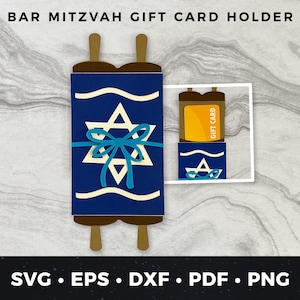 Bar Mitzvah Gift Card Holder, DIY Bar Mitzvah Card, Bar Mitzvah Svg ...