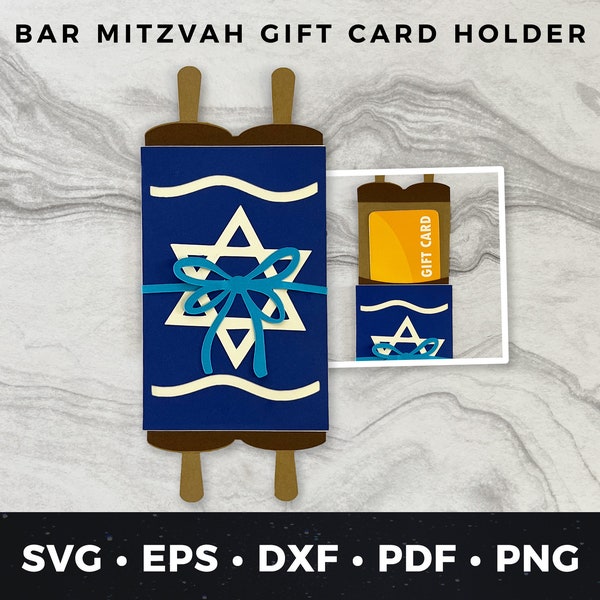 Bar Mitzvah Gift Card Holder, DIY Bar Mitzvah Card, Bar Mitzvah svg, Bar Mitzvah Cut File, Cricut Project, Bar Mitzvah Gift Card svg, Torah
