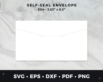 E04: 3.63" x 6.5" - Reusable Self Sealing Envelope svg, Envelope svg, Envelope Download, Self Seal Envelope, DIY Envelopes, Envelope vector