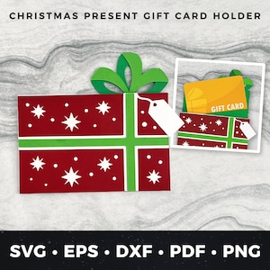 Portatarjetas de regalo de Navidad svg, Portatarjetas de regalo de regalo de Navidad svg, Portatarjetas de regalo de vacaciones svg, Archivo de corte de regalo de Navidad, Navidad svg