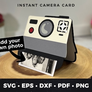 Cartão de aniversário de câmera instantânea, cartão de câmera DIY svg, cartão Polaroid svg, câmera instantânea svg, arquivo de corte de câmera, Polaroid svg, cartão de câmera svg 02