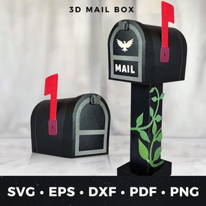 Cassetta postale di carta 3D in formato SVG, modello di cassetta postale fai da te per Cricut, creazione di cassetta postale di San Valentino, porta posta per l'aula, Happy Mail in formato SVG, Paper Mail in formato SVG