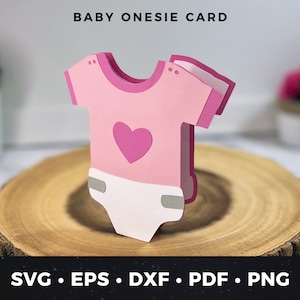 ベビーシャワー カード SVG、ベビーシャワー カード カット ファイル、DIY ベビー カード、女の子のベビーシャワー カード svg、女の子のベビーワンジー svg、女の子のベビーワンジー カット ファイル