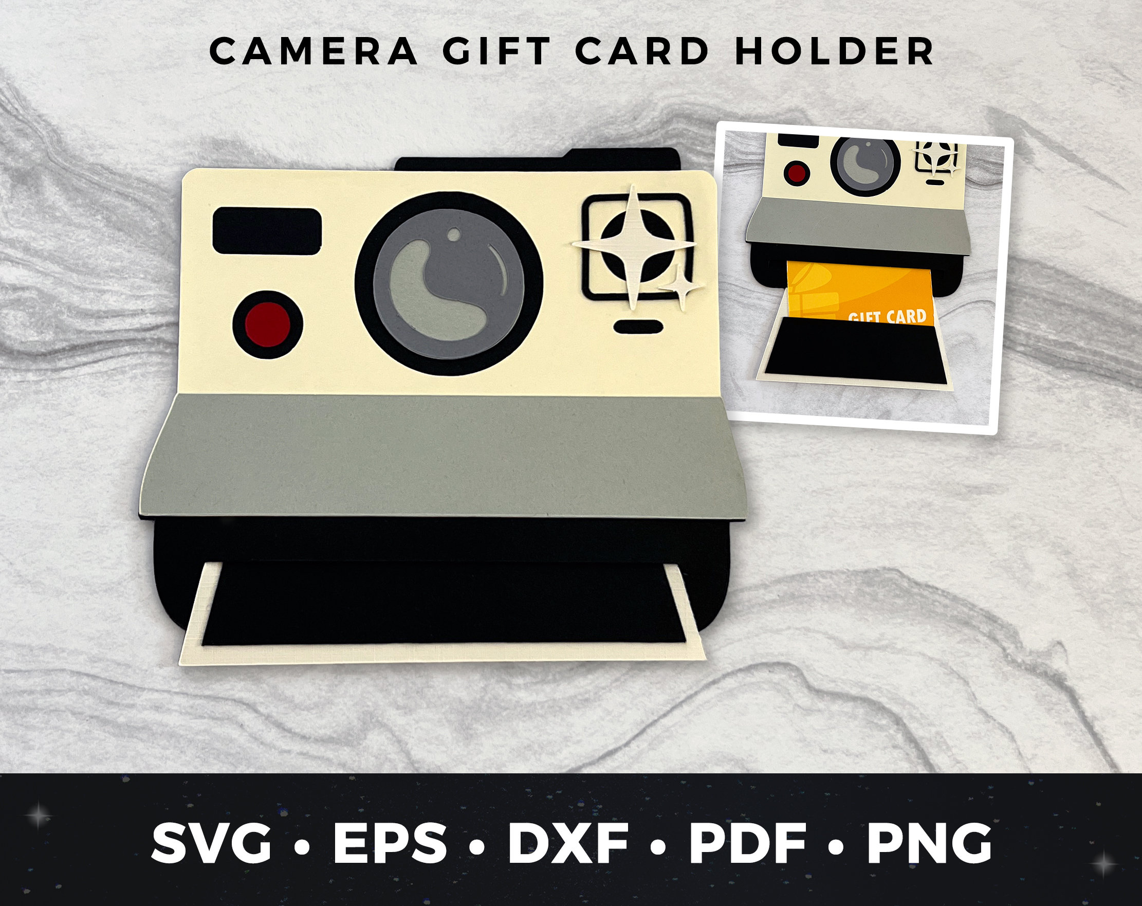 Instant Camera Gift Card Holder, DIY Camera Card, Polaroid Gift Card ...
