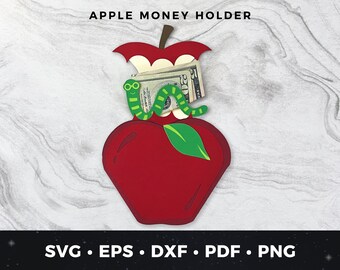 Teacher Appreciation Money Holder svg, Apple Money Holder svg, DIY Card, Teacher svg, DIY Paper Money Holder, DIY Teacher Gift