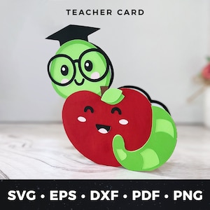 Niedliche Lehrer Karte svg, DIY Lehrer Geschenk svg, Lehrer Wertschätzung Karte svg, Kinder Abschlusskarte svg, Spaß Back to School Card pdf eps dxf