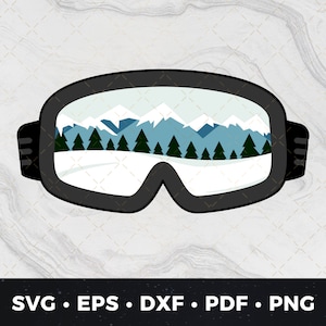 Ski Goggles svg, Snow Goggles svg, Ski Goggles Mountains svg, Snowboard Goggles svg, Skiing svg, Snowboarding svg, Ski Mountain svg, Skis