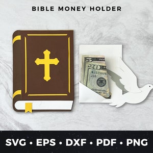 Bibel Geldhalter, Bibel svg, Konfirmationskarte svg, Bibelschnittdatei, Taufkarte, DIY Bibelkarte, Gott svg, Katholik, Erstkommunion