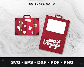 Suitcase Greeting Card SVG, Travel Card, DIY Suitcase Card, Vacation Card SVG, Adventure Gift Card, Suitcase Birthday Card pdf