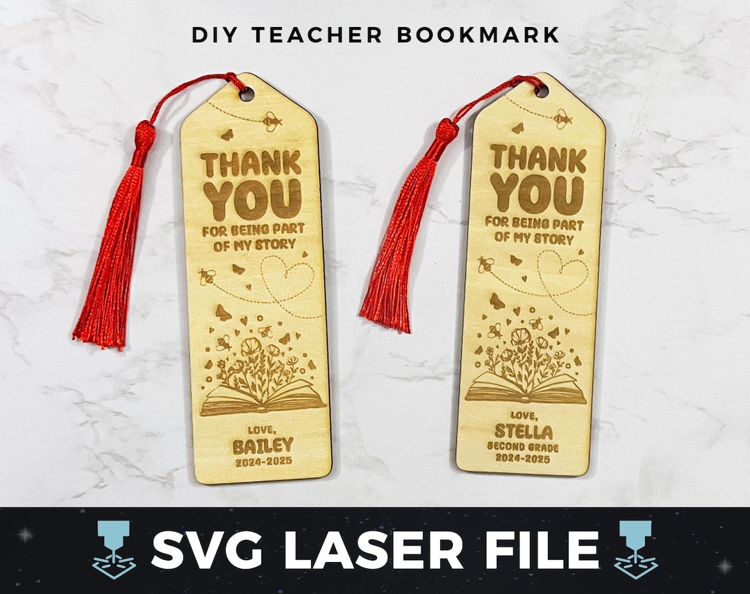 Teacher Bookmark SVG, DIY Teacher Book Gift, End of the Year School ...