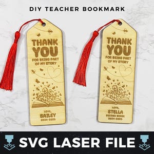 Teacher Bookmark SVG, DIY Teacher Book Gift, End of the Year School Gift Idea, DIY Bookmarks, Teacher Appreciation, Thank You Teacher pdf
