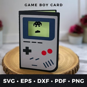 Jeu portable carte d'anniversaire svg, carte d'anniversaire Gamer, Gamer SVG, fichier de coupe Gaming, carte Gamer vintage, fichier de coupe Game Boy, carte Game Boy svg