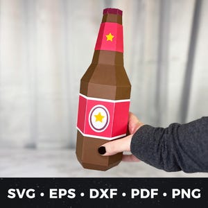 Caja de regalo de botella de cerveza SVG, plantilla de caja de regalo de cerveza 3D, caja de botella de cerveza de papel DIY, caja de regalo para padrinos de boda, caja de regalo del Día del Padre SVG, regalo de cerveza 3D
