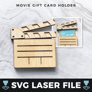 Portatarjetas de regalo de película svg, tablilla de película láser svg, portatarjetas de regalo de madera para teatro / láser SVG, archivo cortado con láser svg, PDF