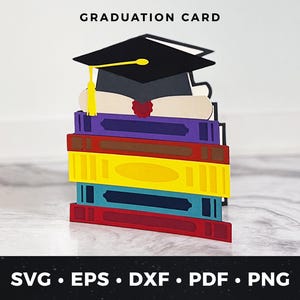 Abitur Bücher Grußkarte SVG, Abschlussbuch Karte SVG, Abschlussfeier Glückwunschkarte, DIY Abschlussgeschenkkarte, Akademische Bücher Karte, Schule pdf