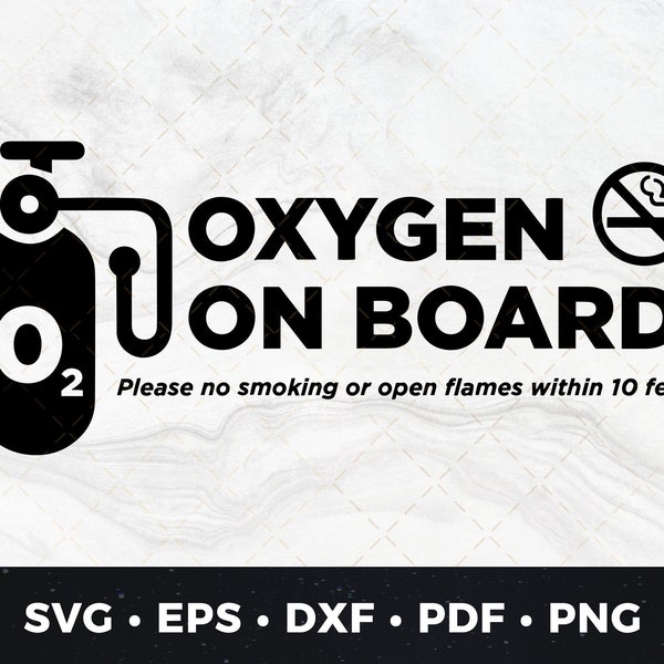 Oxygen Car Decal sticker svg, Oxygen Bumper Sticker svg, Oxygen Door Sticker svg, Caution Oxygen svg, Flammable svg, Oxygen Decal svg