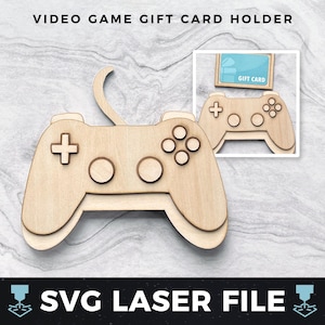 Porta-cartão-presente para controle de videogame, Cartão-presente para videogame, Presente de dinheiro para jogadores | Porta-cartão-presente de madeira a laser SVG, arquivo pronto para laser svg, PDF