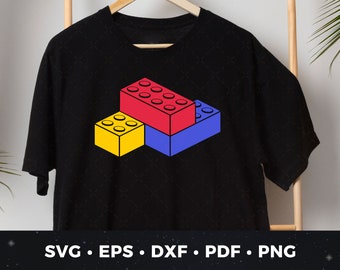 Customizable Building Block SVG | DIY Toy Brick Shirt Design | Kids' Toy Block Cut File | Brick Building Printable | Bricks Clipart 04