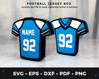 Football Jersey Favor Box SVG, 3D Jersey Gift Box Template, DIY Sports Jersey Party Favor, Paper Jersey Box, Football Team Party Favor SVG