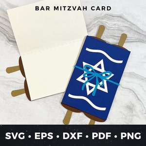 Karta Bar Micwa svg, Karta Bar Micwa DIY svg, Bar Micwa svg, Plik do cięcia Bar Micwa, Projekt Cricut, Karta podarunkowa Bar Micwa svg, Tora svg