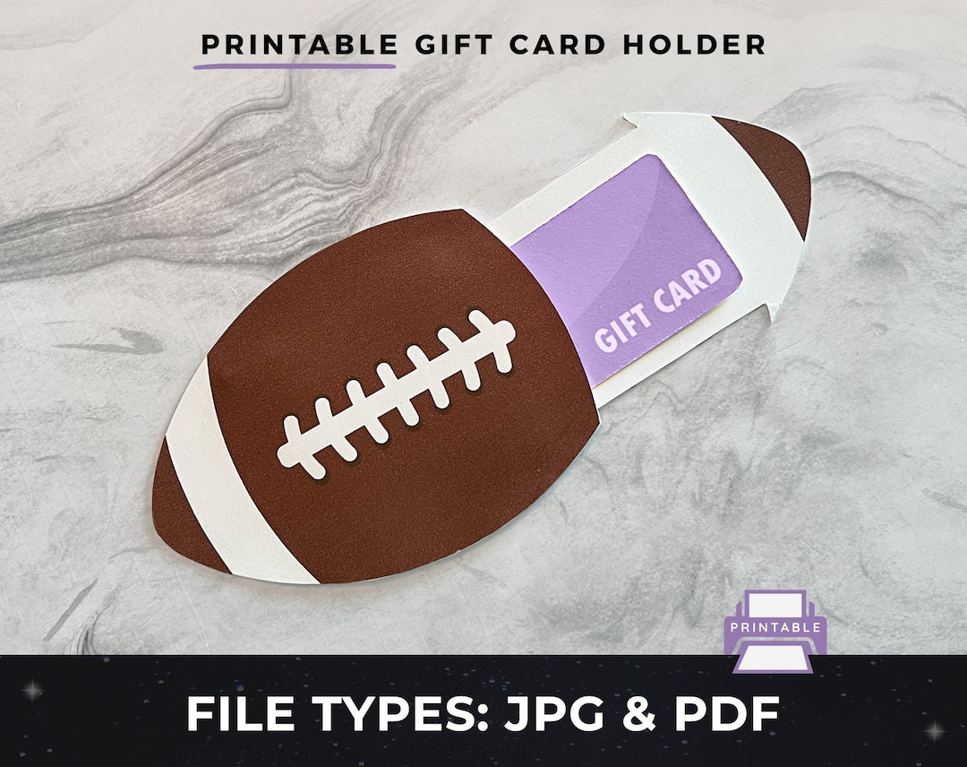 Printable Football Gift Card Holder, Printable Football Coach Gift ...