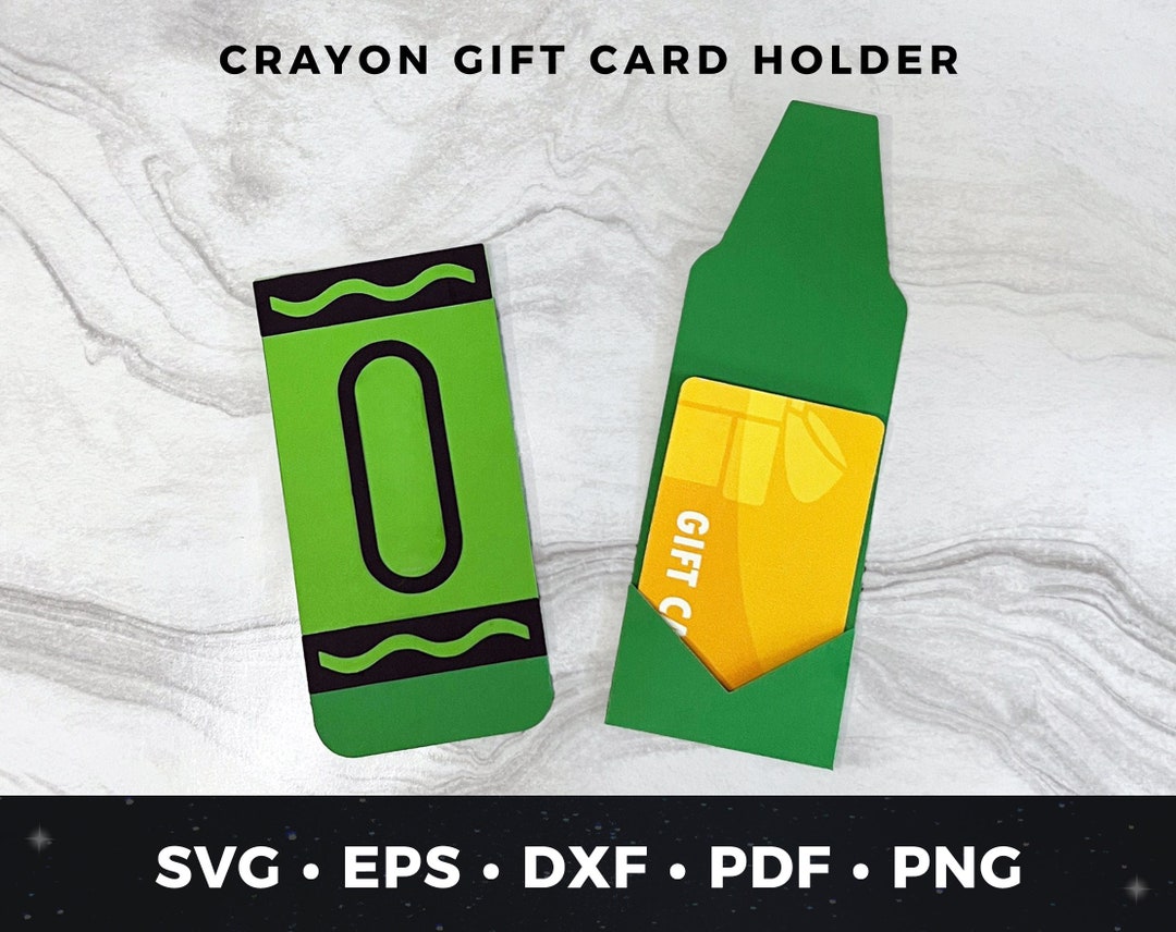 Crayon Gift Card Holder Template Teacher Appreciation Gift Etsy