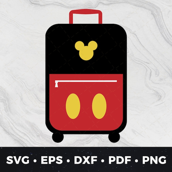 Kids Travel svg, Kids Vacation, Kids Suitcase png, Mouse Suitcase pdf, Mouse Ears, Kid Luggage Graphic, Kid Travel Clipart, DIY SVG Cut eps