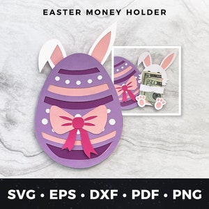 Spaß Osterhase Geldhalter SVG | Ostern Geldhalter geschnitten, Ostergeschenk svg, süße Osterkarte svg, DIY Ostergeldhalter geschnitten Datei pdf