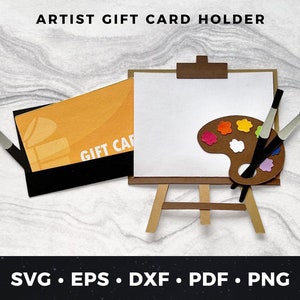 Porta-cartão-presente de artista Svg, Cavalete de arte svg, Presente para professor de arte, Porta-cartão-presente de artista, Arte svg, Artista svg, Professor de arte svg, Cartão-presente de artista