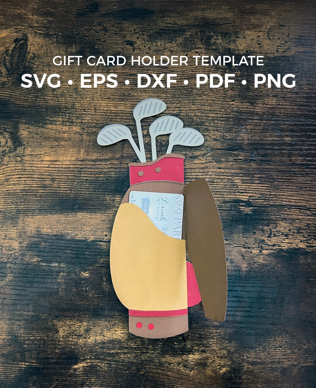 Golf Gift Card Holder Svg Golf Bag Giftcard Holder Svg DIY - Etsy