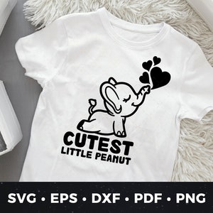 Baby Elephant Onesie svg, Little Peanut Onesie, Cute Baby Onesie svg, Animal Baby Onesie svg, DIY Onesie svg, Funny Onesie svg Kid Shirt svg