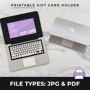 Porte-carte cadeau imprimable pour ordinateur portable, carte pdf pour ordinateur portable, porte-carte cadeau pour ordinateur pdf, carte cadeau imprimable pour ordinateur portable, carte cadeau d'anniversaire pour ordinateur portable à imprimer