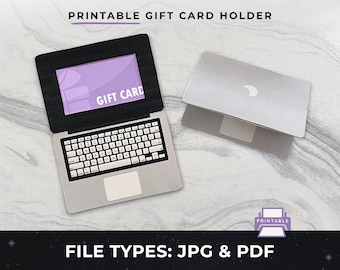 Printable Laptop Gift Card Holder, Laptop Card pdf, Computer Gift Card Holder pdf, Printable Laptop Card, Print Laptop Birthday Gift Card