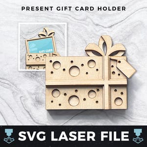 Portatarjetas de regalo de cumpleaños svg, Archivo de corte para portatarjetas de regalo, Regalo de dinero de madera / Portatarjetas de regalo de madera SVG con láser, Archivo de corte listo para láser svg, PDF
