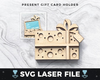 Birthday Giftcard Holder svg, Gift Card Holder Cut File, Wood Money Gift | Laser Wood Gift Card Holder SVG, Laser Ready Cut File svg, PDF