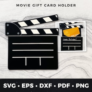 Film film duig cadeaukaarthouder svg, film cadeaukaart houder svg, film svg, film klapbord gesneden bestand, film verjaardagskaart svg, films