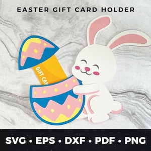 Portatarjetas de regalo de Pascua svg, Conejito de Pascua svg, Tarjeta de Pascua DIY, Portatarjetas de regalo de Conejito de Pascua, Archivo de corte lindo, Archivo de corte de Pascua, Pascua svg