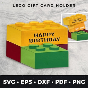 Porta-cartão-presente Building Bricks svg, Cartão Building Bricks svg, Arquivo de corte Building Bricks, Building Bricks svg, Cartão de aniversário Building Bricks