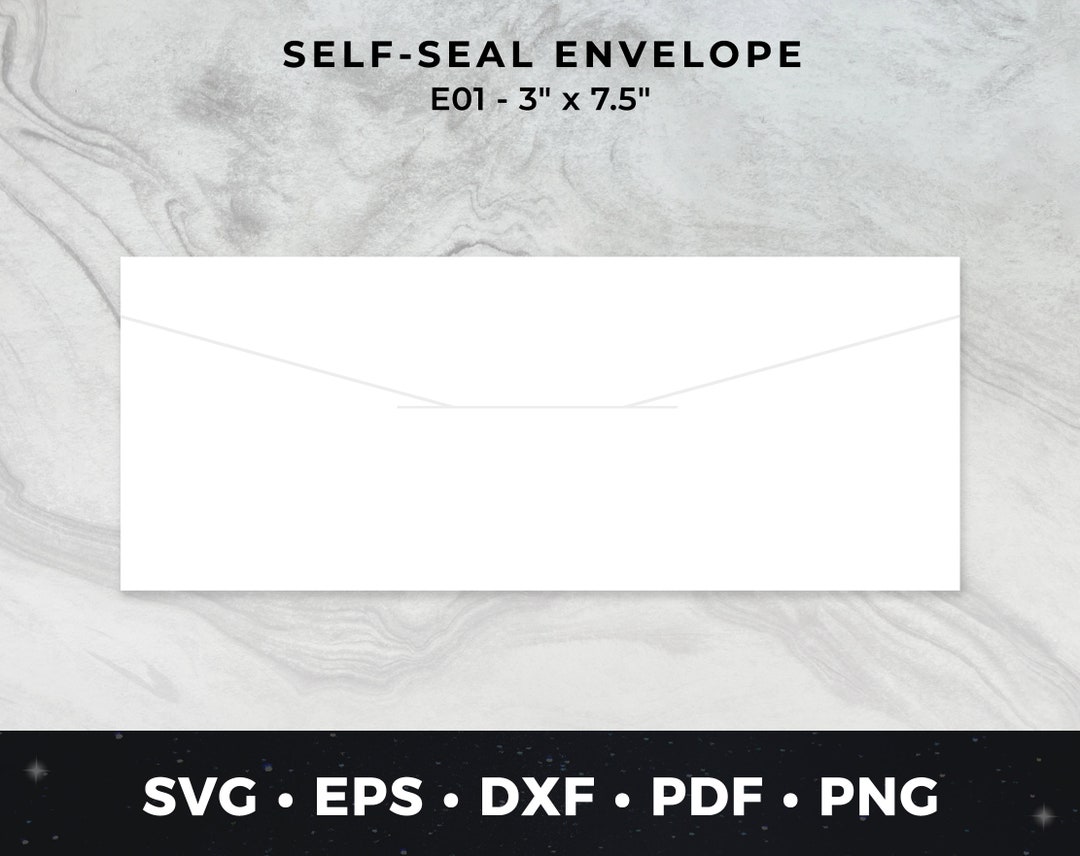 E01 3 X 7.5 Reusable Self Sealing Envelope Svg, Envelope Svg, Envelope